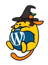 Wapuu with weird looking hair in front of wizard hat